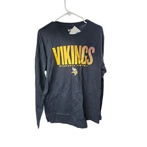 NFL‎ Team Apparel Vikings T-Shirt Black Gold Graphic Short Sleeve New
